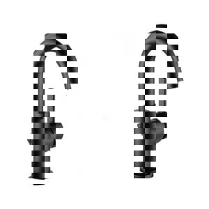 Single Handle Monoblock Bathroom Sink Faucet in Matte Black Lever Handle